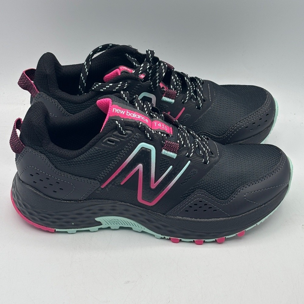 New Balance 410v8 Trail Running Shoes Womens Size 6 Black Pink Mint WT410LC8